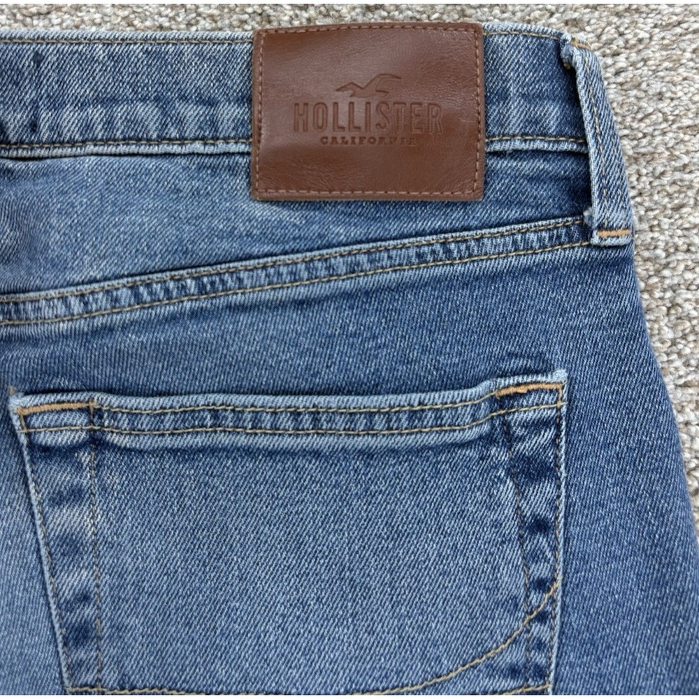 Hollister Epic Flex Skinny Jeans Mens 31x32 (Fits 32x31) Blue Rip & Repair Wash - Picture 3 of 11
